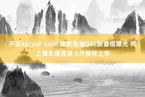 开云kaiyun.com 新款奥迪Q5L新音信曝光 将上海车展首发 5月崇拜上市