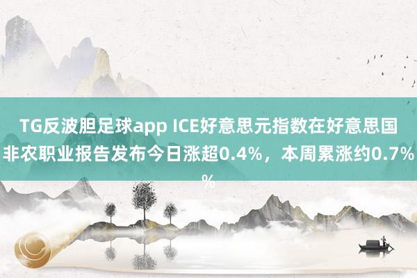 TG反波胆足球app ICE好意思元指数在好意思国非农职业报告发布今日涨超0.4%，本周累涨约0.7%