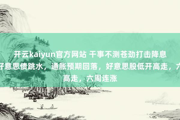 开云kaiyun官方网站 干事不测苍劲打击降息预期，好意思债跳水，通胀预期回落，好意思股低开高走，六周连涨