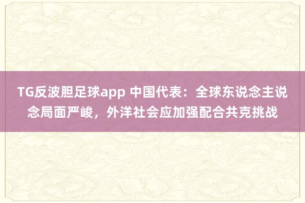 TG反波胆足球app 中国代表：全球东说念主说念局面严峻，外洋社会应加强配合共克挑战