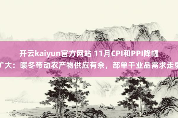 开云kaiyun官方网站 11月CPI和PPI降幅扩大：暖冬带动农产物供应有余，部单干业品需求走弱