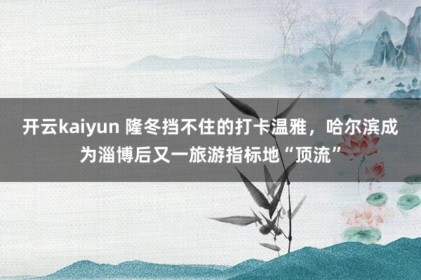 开云kaiyun 隆冬挡不住的打卡温雅，哈尔滨成为淄博后又一旅游指标地“顶流”