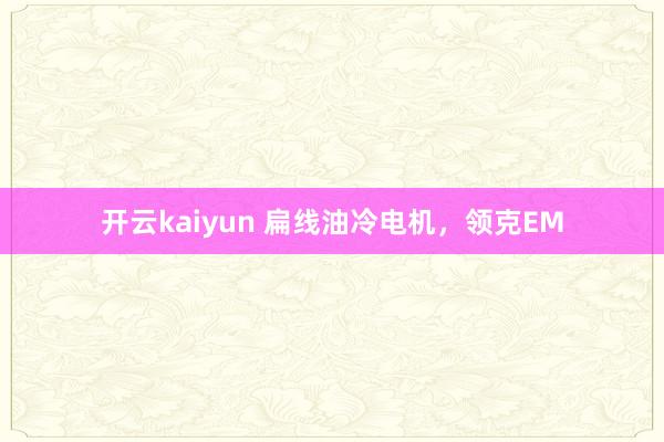 开云kaiyun 扁线油冷电机，领克EM