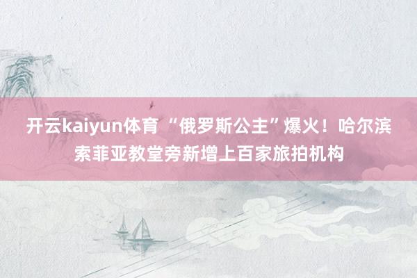 开云kaiyun体育 “俄罗斯公主”爆火！哈尔滨索菲亚教堂旁新增上百家旅拍机构