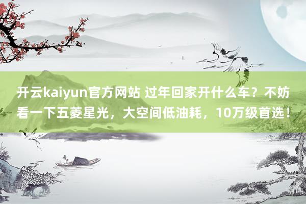 开云kaiyun官方网站 过年回家开什么车？不妨看一下五菱星光，大空间低油耗，10万级首选！