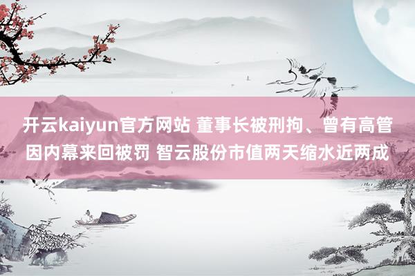 开云kaiyun官方网站 董事长被刑拘、曾有高管因内幕来回被罚 智云股份市值两天缩水近两成