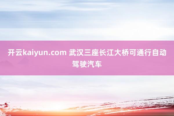 开云kaiyun.com 武汉三座长江大桥可通行自动驾驶汽车