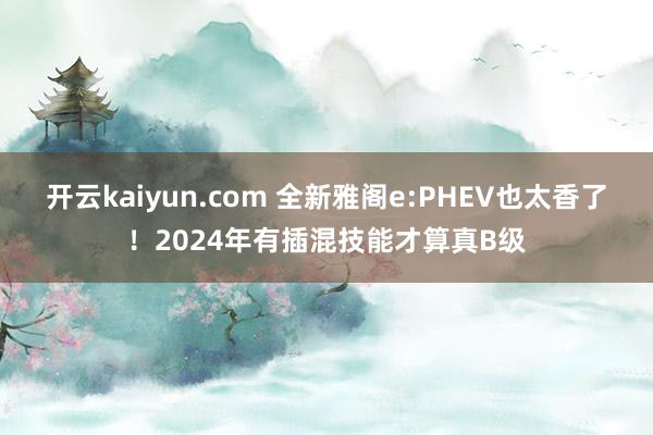 开云kaiyun.com 全新雅阁e:PHEV也太香了！2024年有插混技能才算真B级