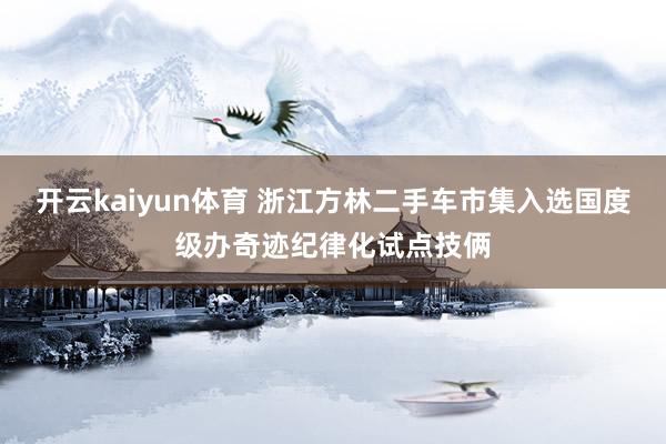 开云kaiyun体育 浙江方林二手车市集入选国度级办奇迹纪律化试点技俩