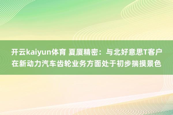 开云kaiyun体育 夏厦精密：与北好意思T客户在新动力汽车齿轮业务方面处于初步揣摸景色