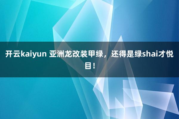 开云kaiyun 亚洲龙改装甲绿，还得是绿shai才悦目！