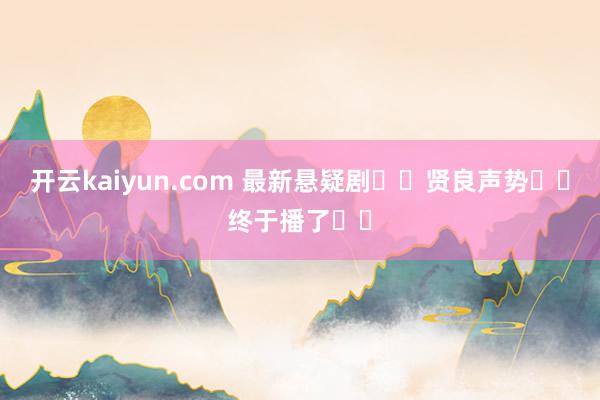 开云kaiyun.com 最新悬疑剧❗️贤良声势❗️终于播了❗️