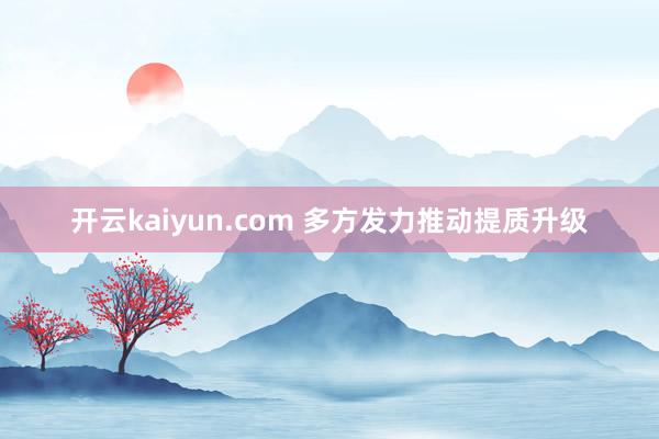 开云kaiyun.com 多方发力推动提质升级