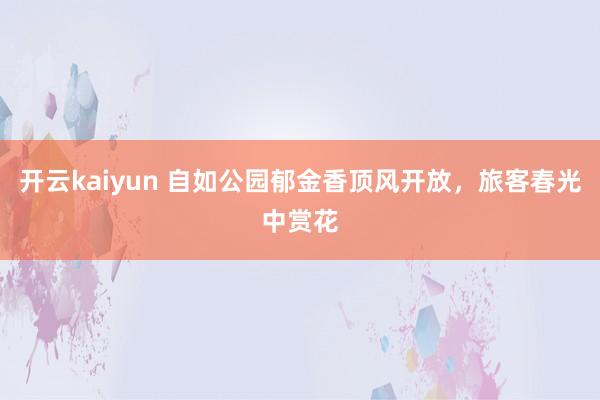 开云kaiyun 自如公园郁金香顶风开放，旅客春光中赏花