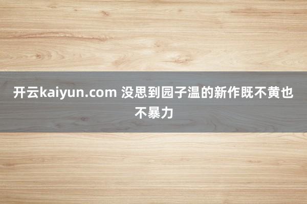 开云kaiyun.com 没思到园子温的新作既不黄也不暴力