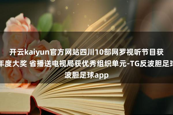 开云kaiyun官方网站四川10部网罗视听节目获国度年度大奖 省播送电视局获优秀组织单元-TG反波胆足球app