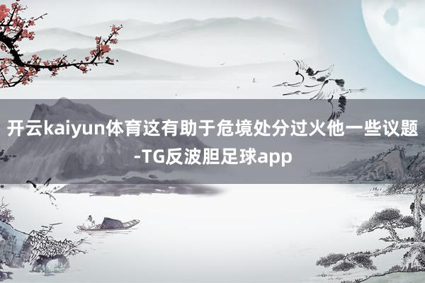 开云kaiyun体育这有助于危境处分过火他一些议题-TG反波胆足球app