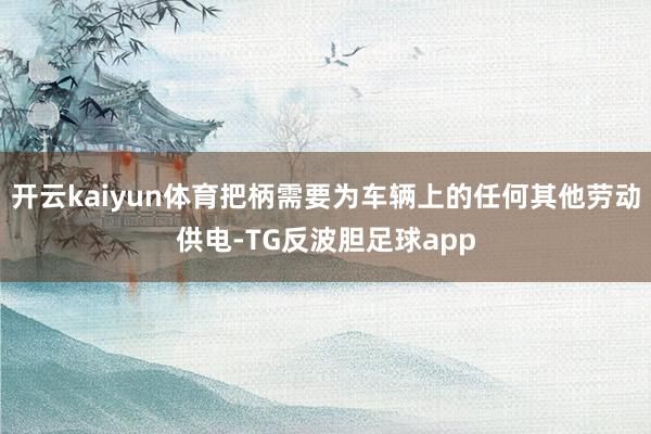 开云kaiyun体育把柄需要为车辆上的任何其他劳动供电-TG反波胆足球app