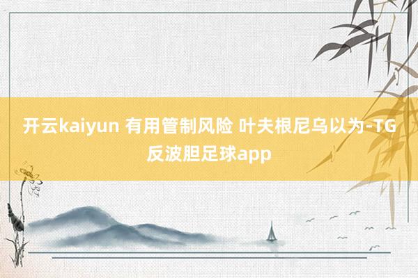 开云kaiyun 　　有用管制风险 　　叶夫根尼乌以为-TG反波胆足球app