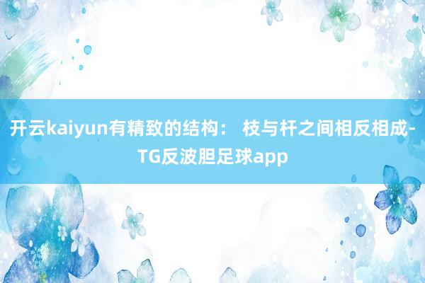 开云kaiyun有精致的结构： 枝与杆之间相反相成-TG反波胆足球app