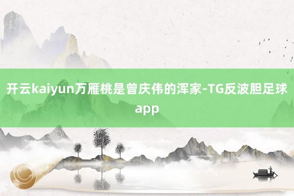 开云kaiyun万雁桃是曾庆伟的浑家-TG反波胆足球app