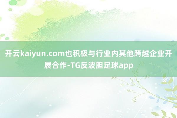 开云kaiyun.com也积极与行业内其他跨越企业开展合作-TG反波胆足球app