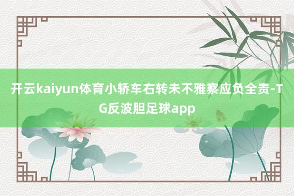 开云kaiyun体育小轿车右转未不雅察应负全责-TG反波胆足球app