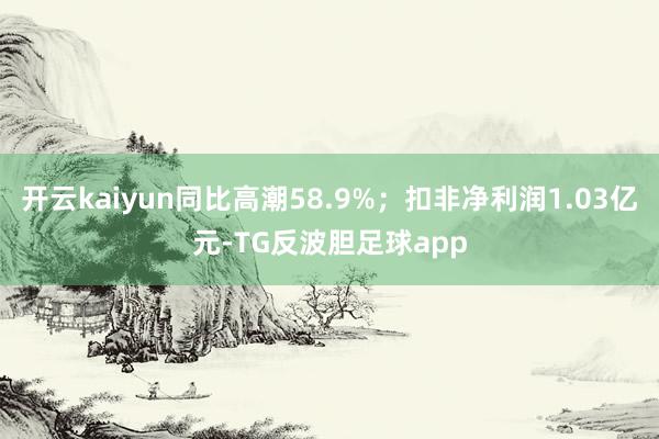 开云kaiyun同比高潮58.9%；扣非净利润1.03亿元-TG反波胆足球app