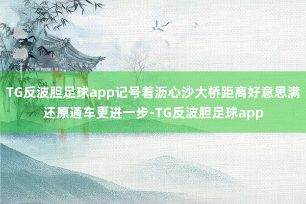 TG反波胆足球app记号着沥心沙大桥距离好意思满还原通车更进一步-TG反波胆足球app