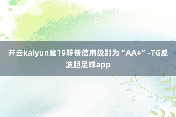 开云kaiyun鹰19转债信用级别为“AA+”-TG反波胆足球app