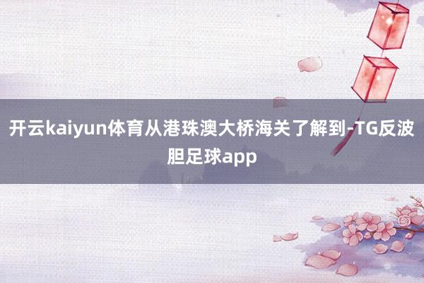 开云kaiyun体育从港珠澳大桥海关了解到-TG反波胆足球app