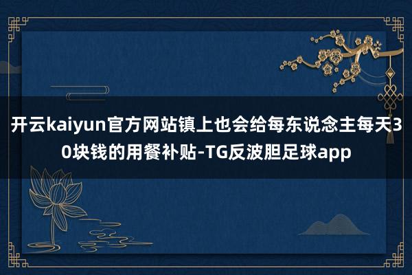 开云kaiyun官方网站镇上也会给每东说念主每天30块钱的用餐补贴-TG反波胆足球app