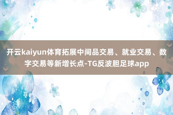 开云kaiyun体育拓展中间品交易、就业交易、数字交易等新增长点-TG反波胆足球app