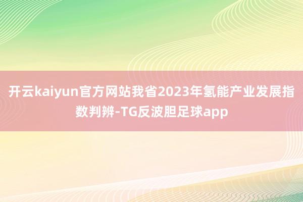 开云kaiyun官方网站我省2023年氢能产业发展指数判辨-TG反波胆足球app