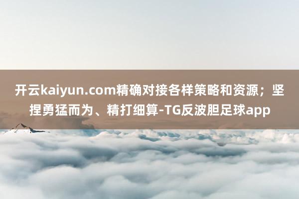 开云kaiyun.com精确对接各样策略和资源；坚捏勇猛而为、精打细算-TG反波胆足球app