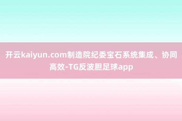 开云kaiyun.com制造院纪委宝石系统集成、协同高效-TG反波胆足球app