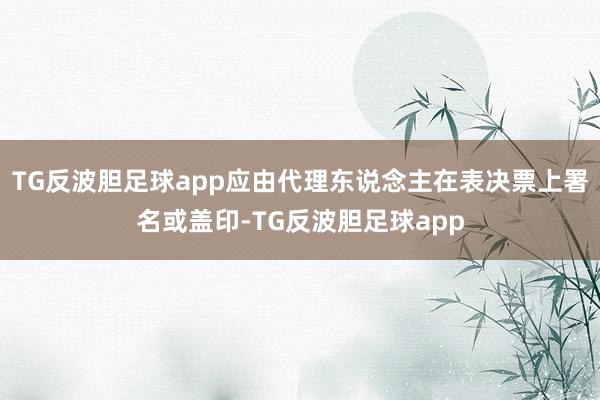 TG反波胆足球app应由代理东说念主在表决票上署名或盖印-TG反波胆足球app