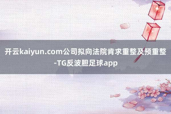 开云kaiyun.com公司拟向法院肯求重整及预重整-TG反波胆足球app