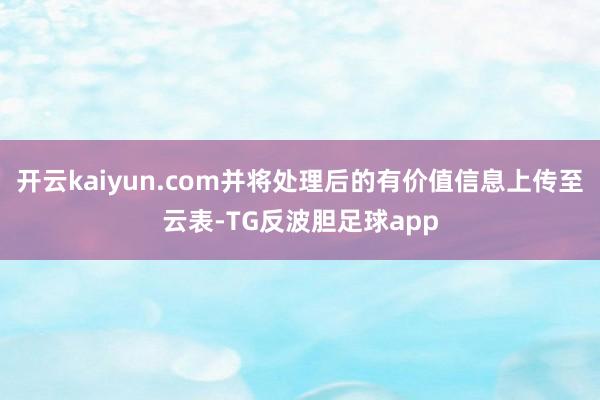 开云kaiyun.com并将处理后的有价值信息上传至云表-TG反波胆足球app