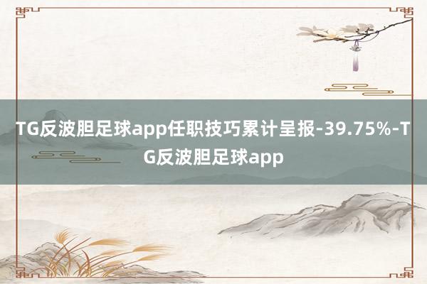 TG反波胆足球app任职技巧累计呈报-39.75%-TG反波胆足球app