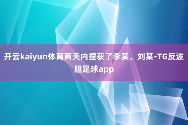 开云kaiyun体育两天内捏获了李某、刘某-TG反波胆足球app