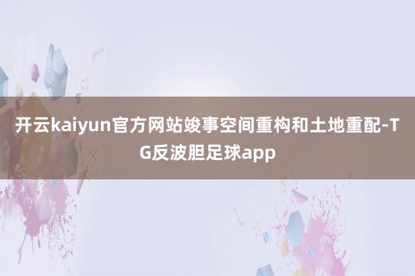 开云kaiyun官方网站竣事空间重构和土地重配-TG反波胆足球app