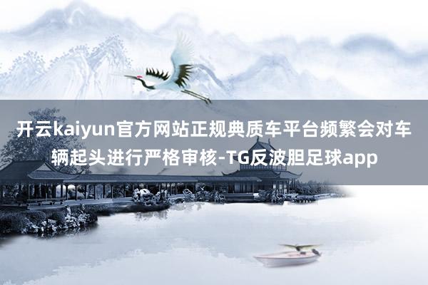 开云kaiyun官方网站正规典质车平台频繁会对车辆起头进行严格审核-TG反波胆足球app