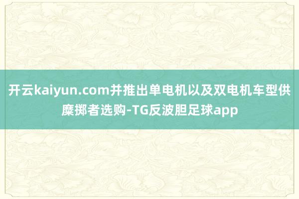 开云kaiyun.com并推出单电机以及双电机车型供糜掷者选购-TG反波胆足球app