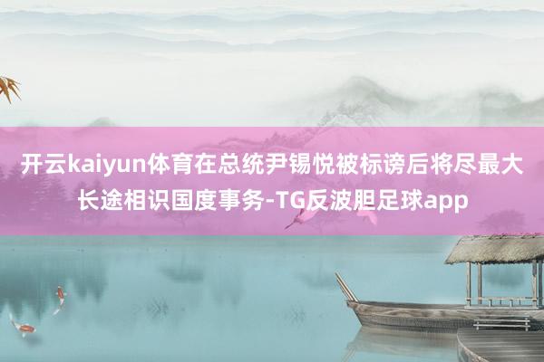 开云kaiyun体育在总统尹锡悦被标谤后将尽最大长途相识国度事务-TG反波胆足球app