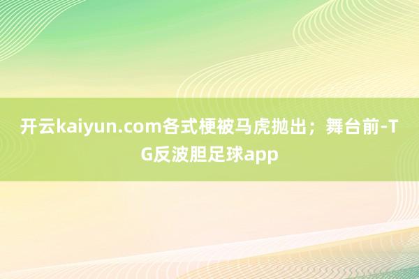 开云kaiyun.com各式梗被马虎抛出；舞台前-TG反波胆足球app