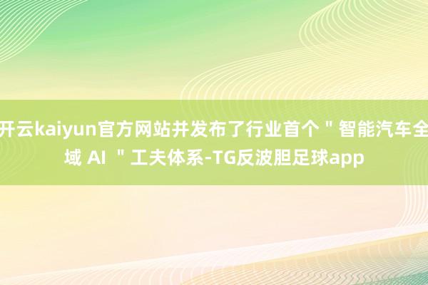 开云kaiyun官方网站并发布了行业首个＂智能汽车全域 AI ＂工夫体系-TG反波胆足球app