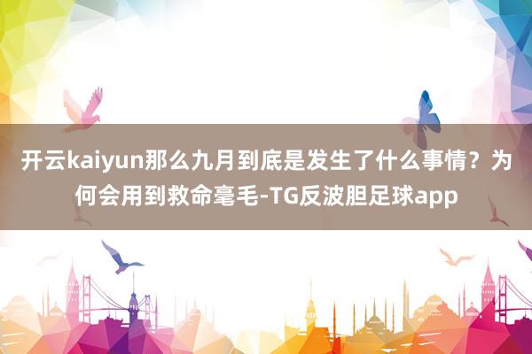 开云kaiyun那么九月到底是发生了什么事情？为何会用到救命毫毛-TG反波胆足球app