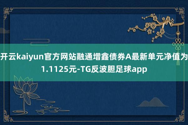 开云kaiyun官方网站融通增鑫债券A最新单元净值为1.1125元-TG反波胆足球app