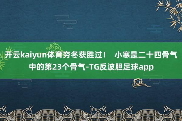 开云kaiyun体育穷冬获胜过！  小寒是二十四骨气中的第23个骨气-TG反波胆足球app